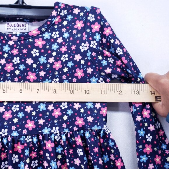 Blueberi Boulevard Kids Floral Colorful Fun Casual Fit and Flare Dress Size 4t - Picture 5 of 15